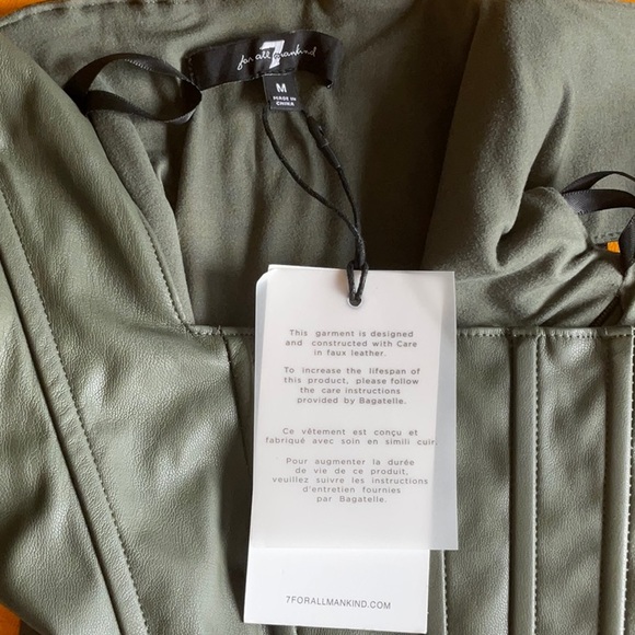 7 for All Man Kind Olive Green Corset Faux Leather Top in Size M, NWT - Picture 11 of 15